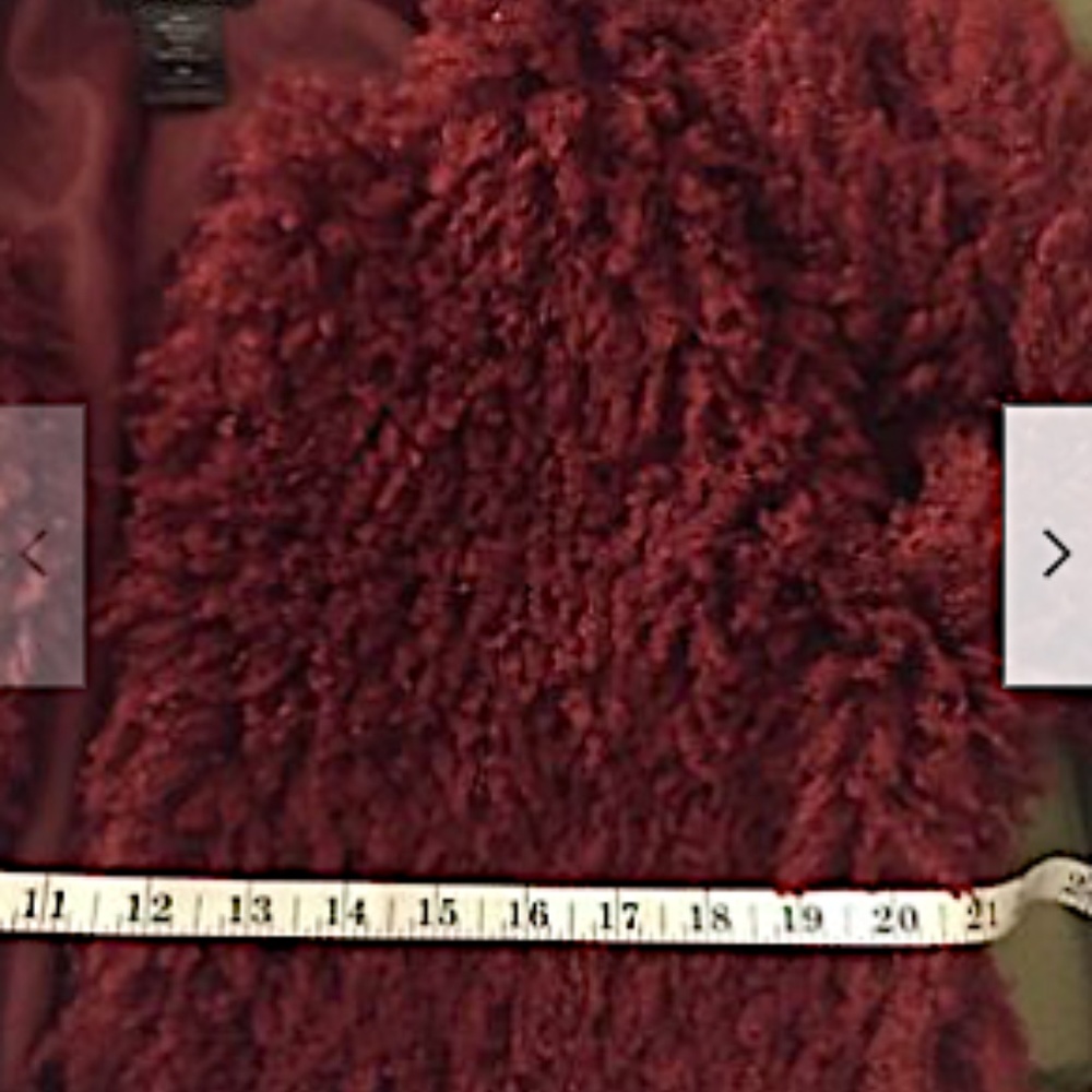 Fashion Nova Women's Shaggy Coat Fuzzy Burgundy XS - Picture 6 of 10